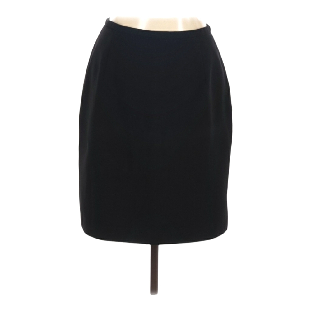 Vintage Michele Casual Pencil‎ Skirt Size 12 Black Knee Length Back Zipper Lined